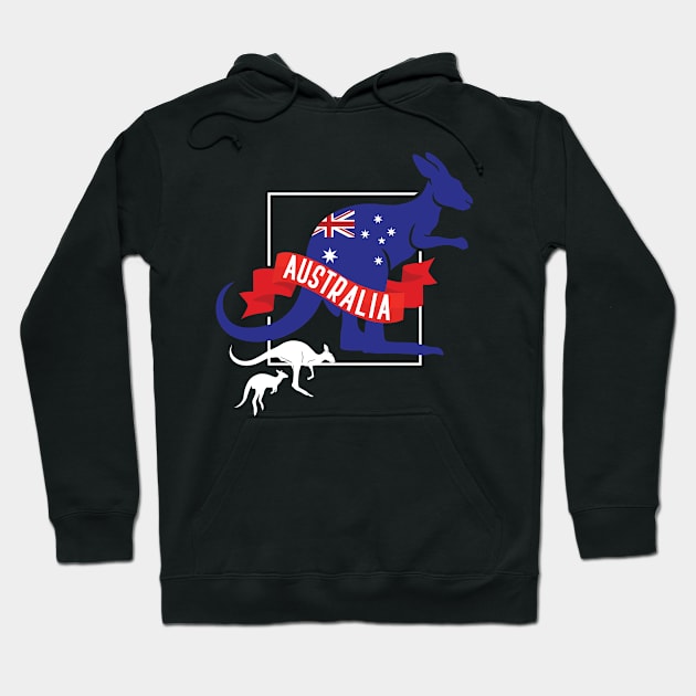 Australian Flag Marsupial Animal Gift Kangaroo Hoodie by shirtsyoulike